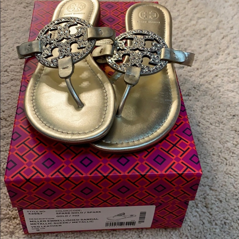 Tory Burch Gold Metallic Miller